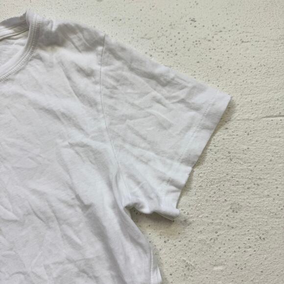 Unsubscribed White Distressed Hem Cotton Tee XXS Made in USA - Picture 2 of 7